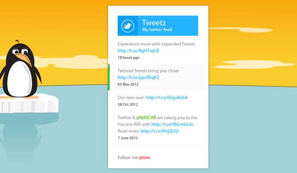 Metro Twitter feed widget CSS + PSD