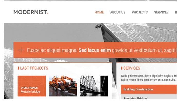 Modernist Architecture Engineer WordPress Theme