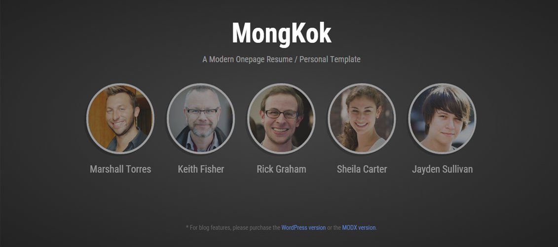 MongKok - Modern Onepage Resume Personal Theme