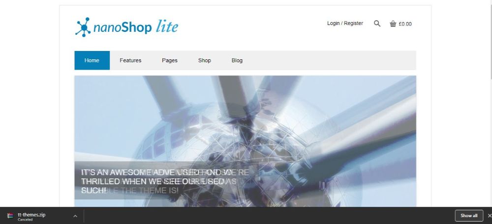 12 FREE eCommerce WordPress Themes- Nano Shop WordPress theme