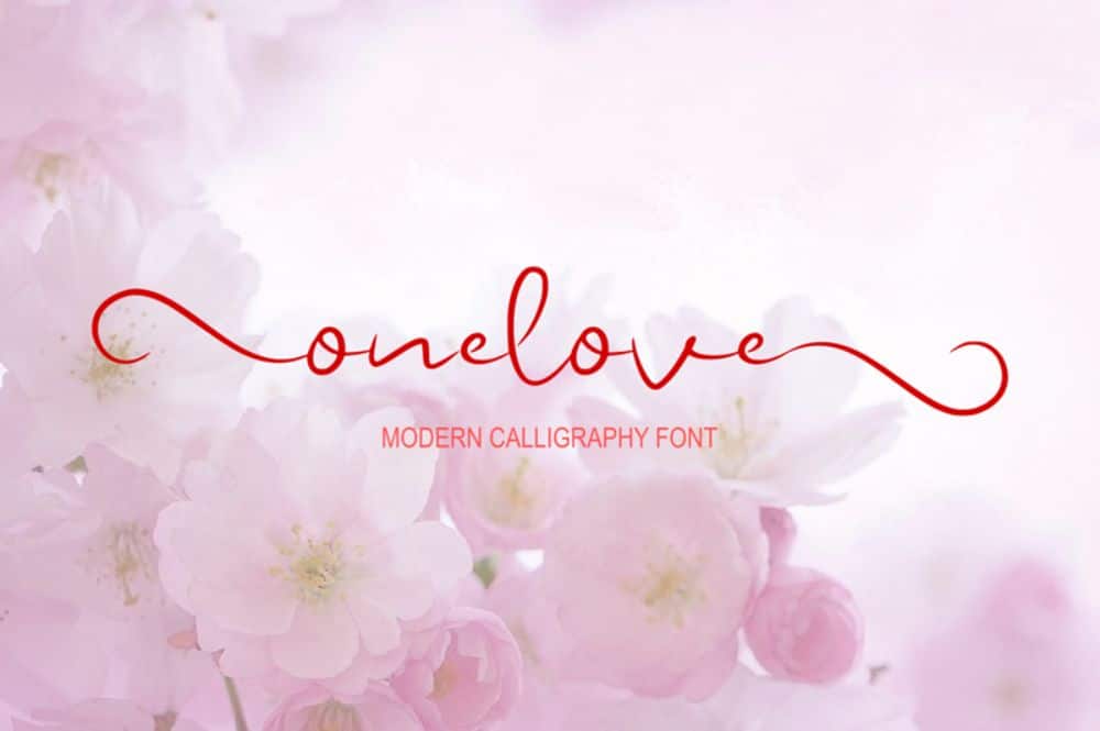 Onelove calligraphy script