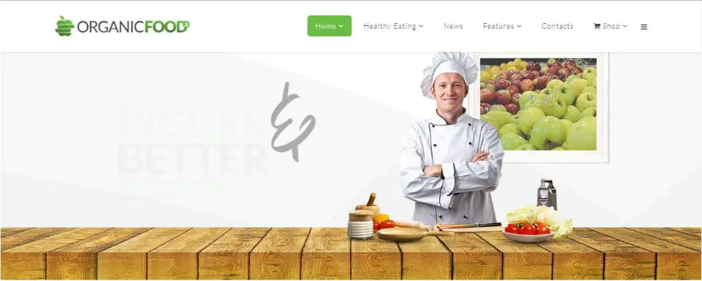 Organic Food - Kitchen, Farm, Corporate, Landing Page & E-commerce HTML Template