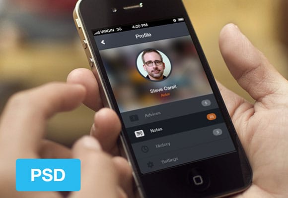 Profile app PSD
