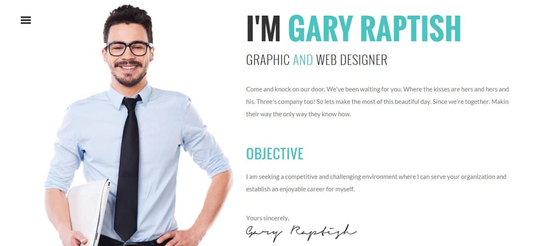 Raptish Personal HTML Website Template