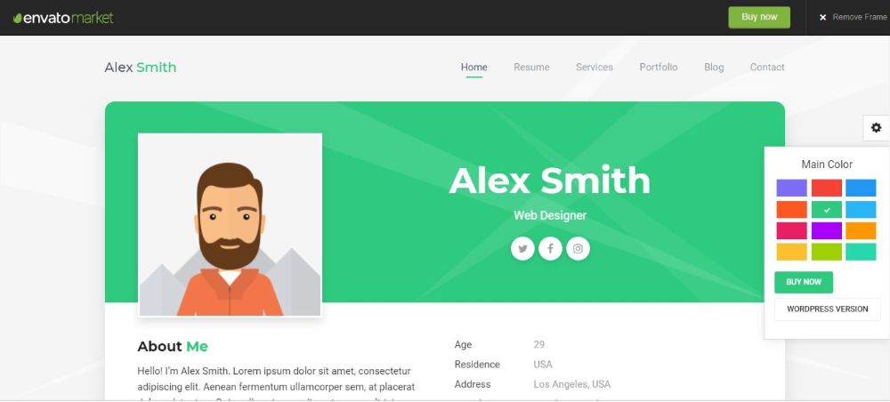 Resume/CV Resume Website Templates