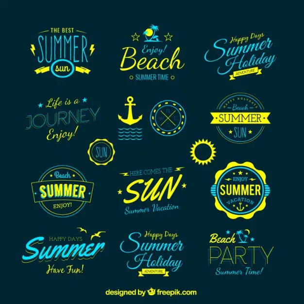 Retro summer badges