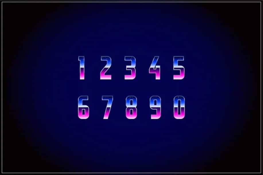 Retrofuturism OTF Vaporwave - Best Number Font