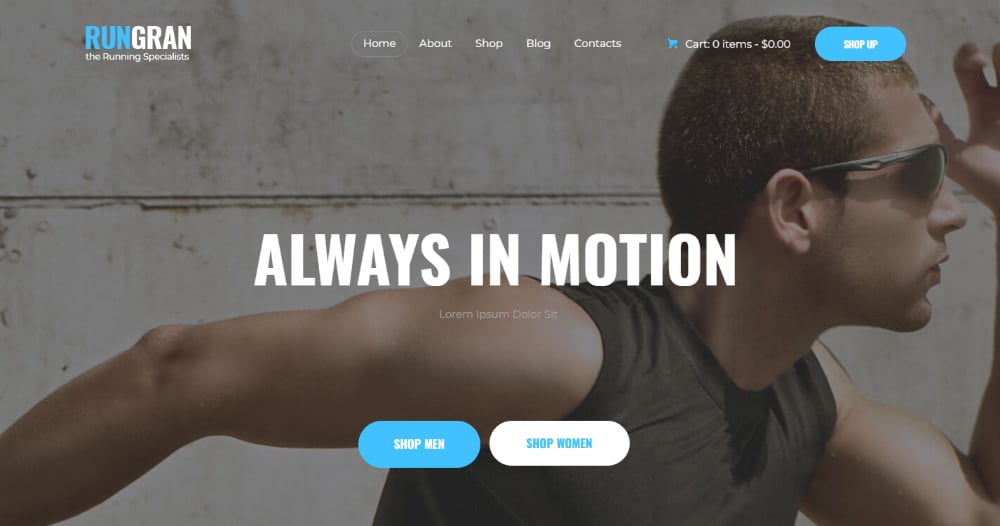 Apparel Brands WordPress Themes: Run Gran | Sports Apparel & Gear Store WordPress Theme