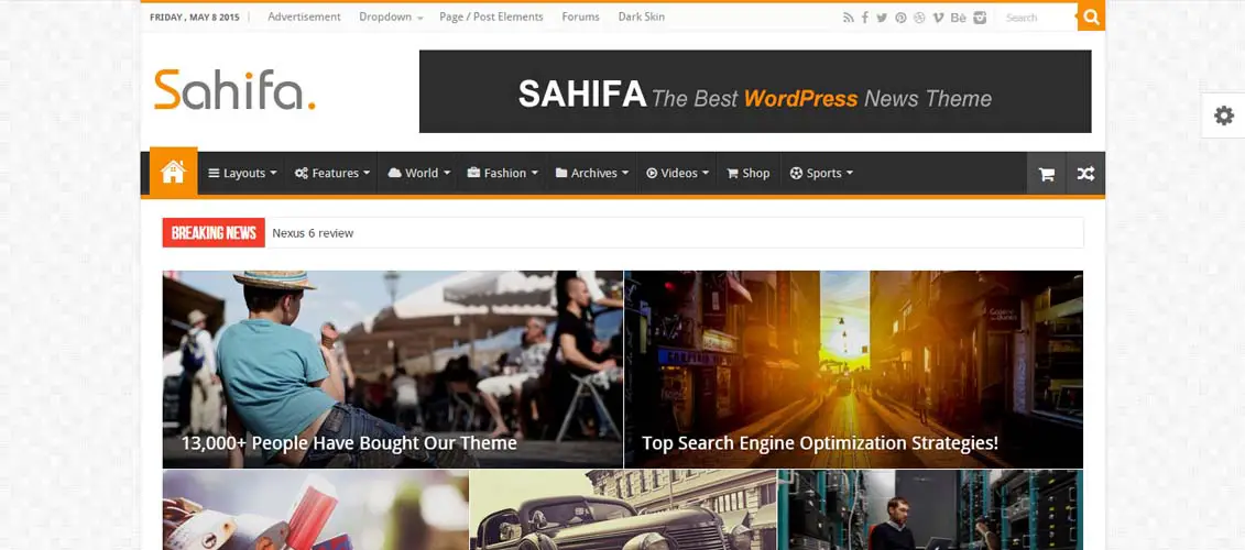 Sahifa - Responsive WordPress News, Magazine, Blog Theme