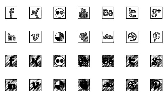 Sketched Social Icons Webfont