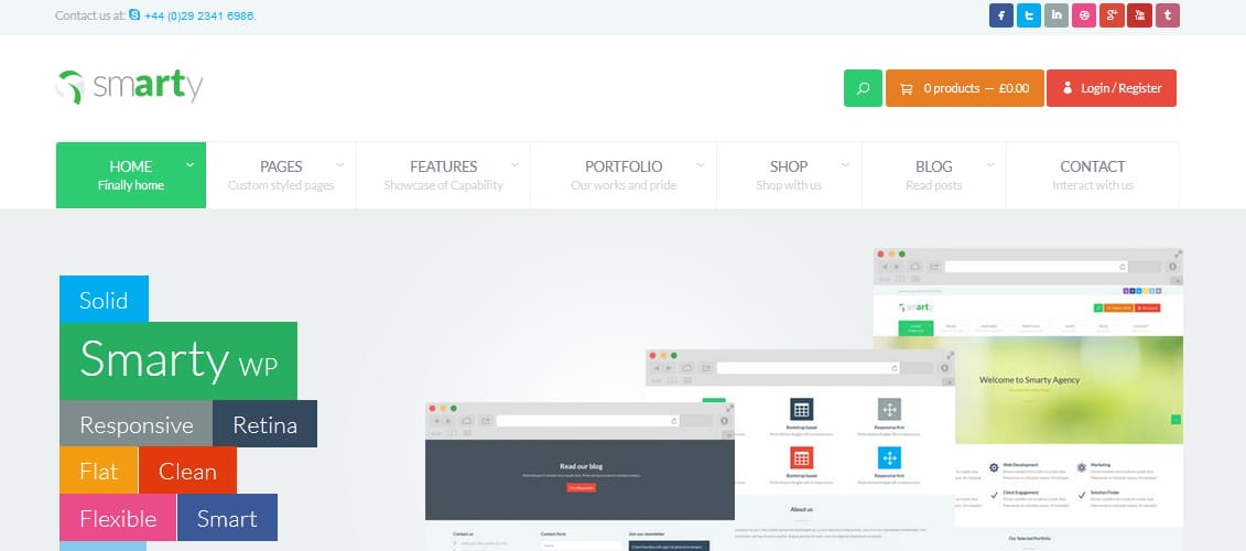 Smarty Portfolio & Shop WordPress Theme