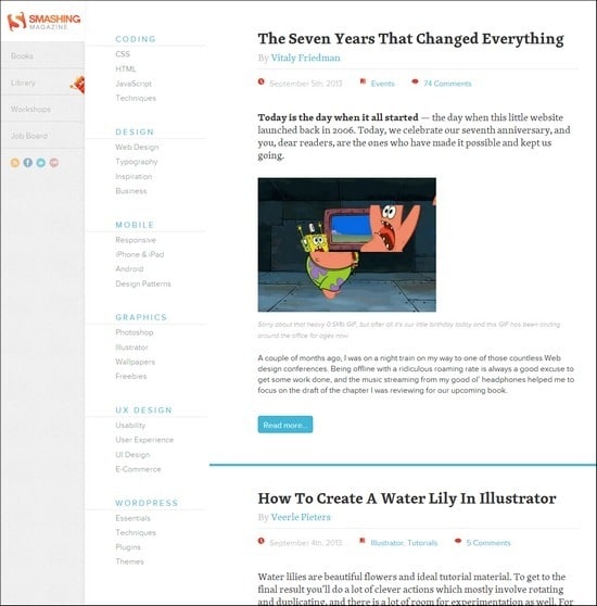 Smashing Magazine online web design courses tutorials