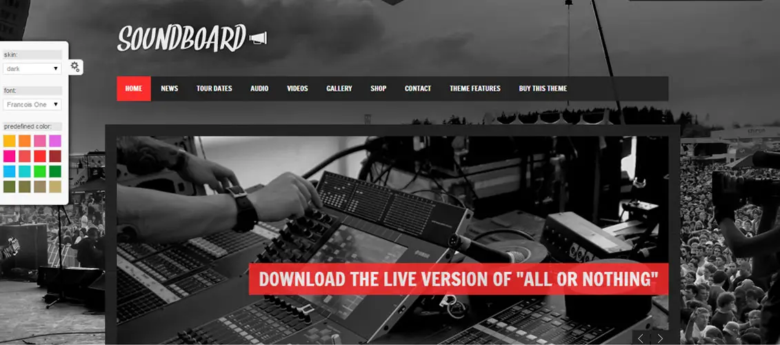 Soundboard - a Premium Music WordPress Theme