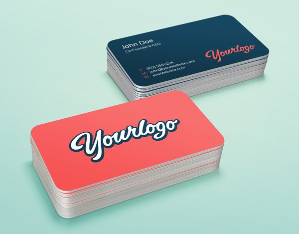 Stack of Business Cards Mockup