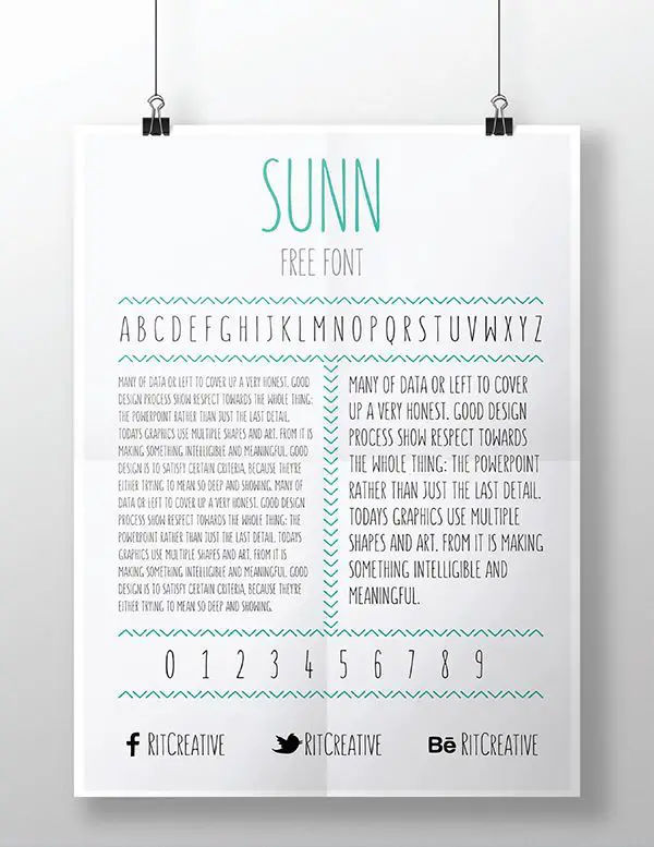 SUNN - Free Handwriting Font