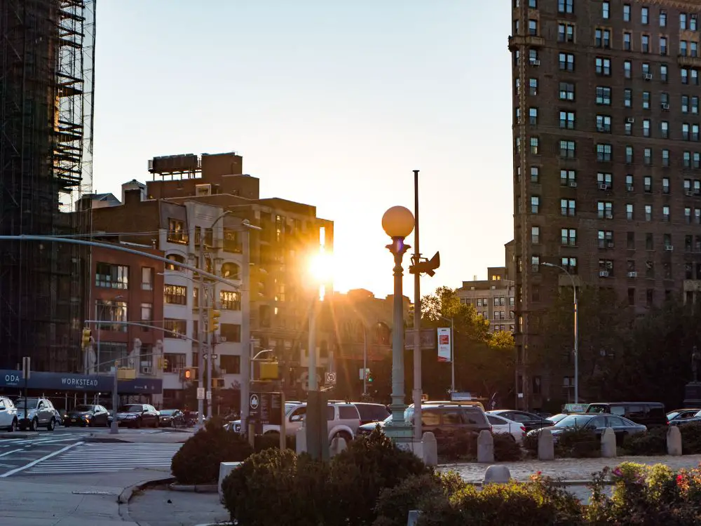 Sunset in the city