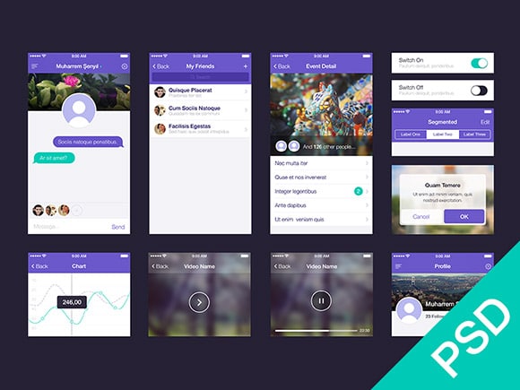 UI set for app design PSD