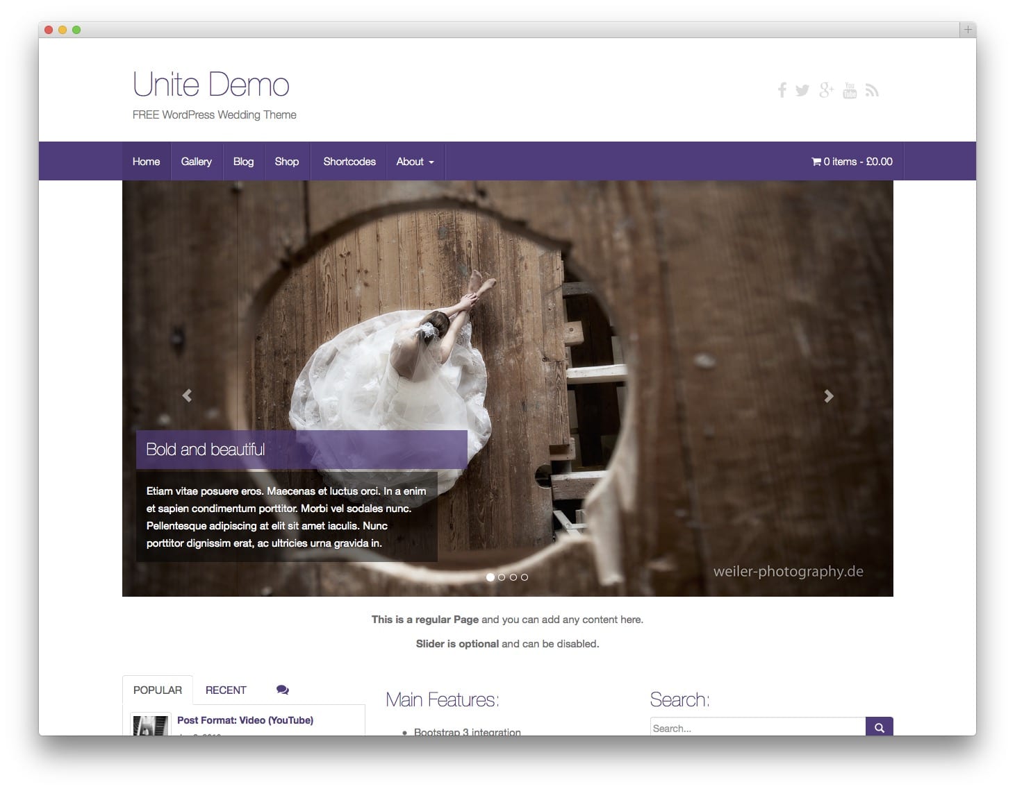 Unite Free Bootstrap WordPress Themes