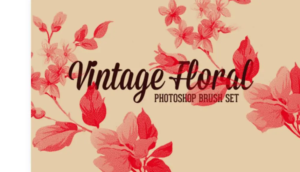 Vintage Floral Photoshop Brush Set