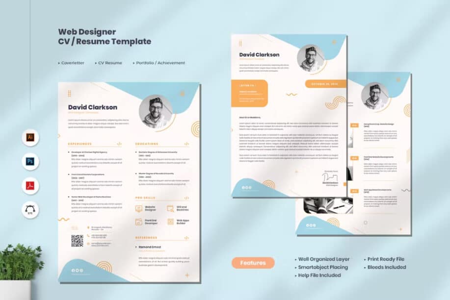 Modern Resume Template for Web Designers