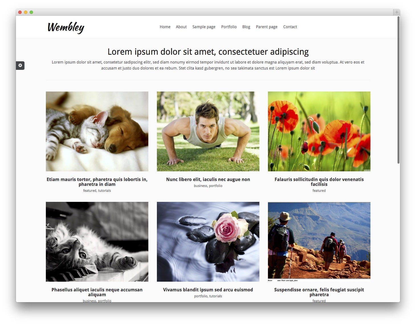 Wembley Free Bootstrap WordPress Theme