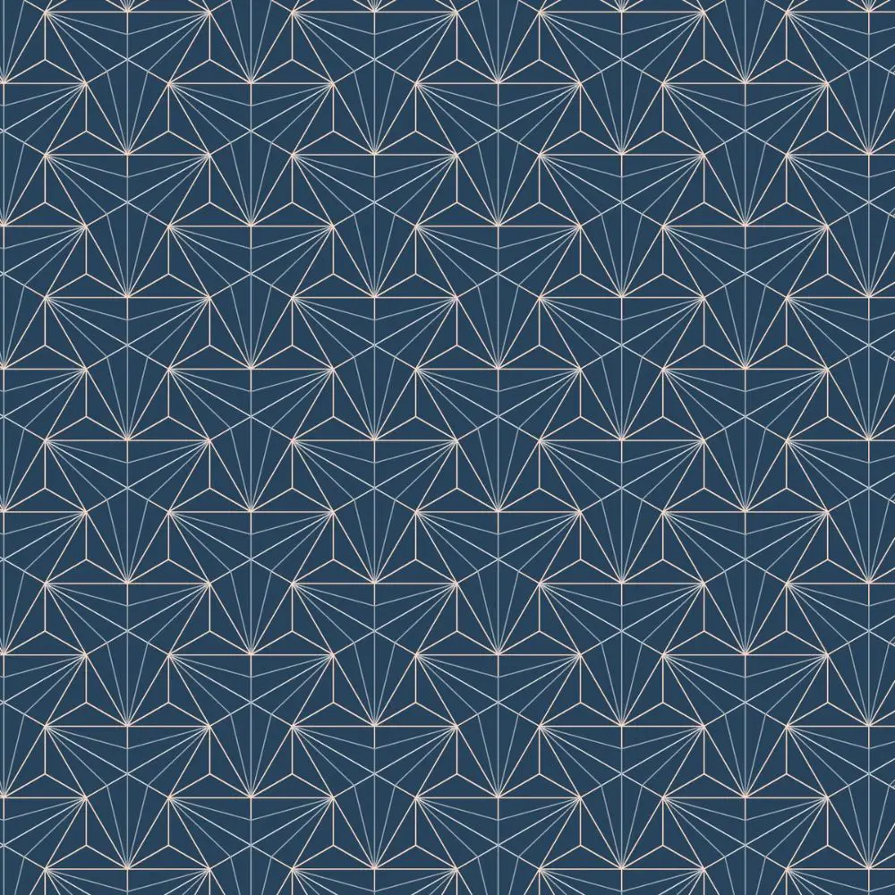 White Geometric Seamless Pattern with Blue Background