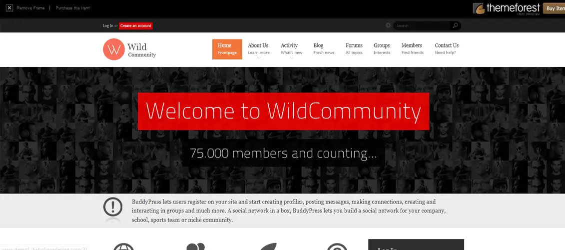 WildCommunity - BuddyPress Theme