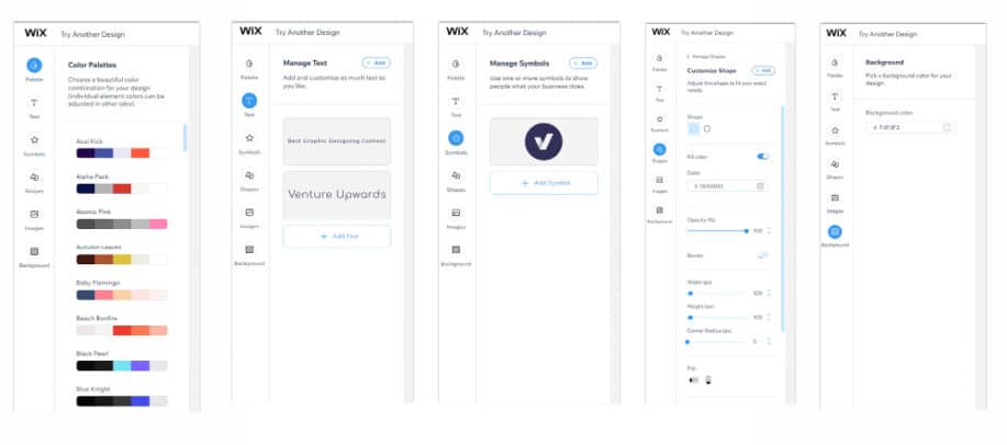 Wix Logo Maker Step by Step Tutorial: Workspace