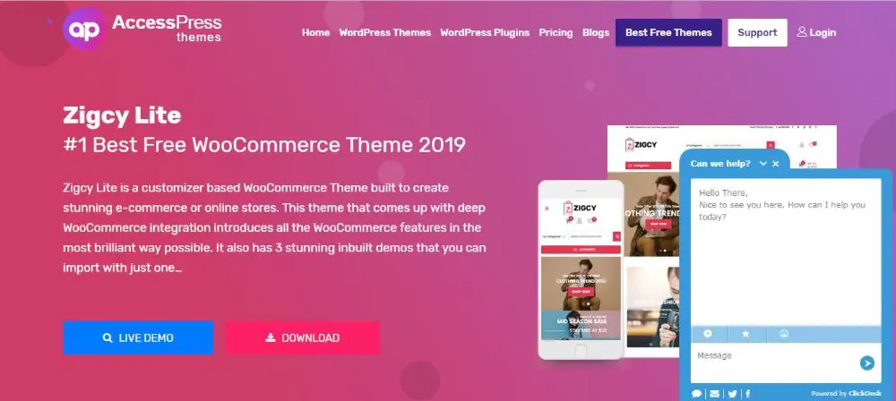 Zigcy Lite WooCommerce theme