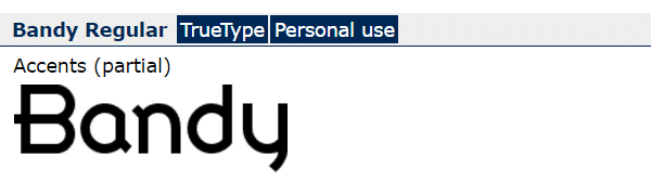 Bandy regular free font