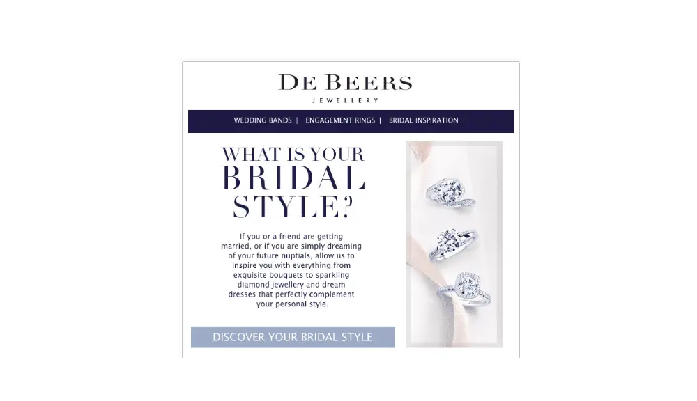 effective call to action - de beers