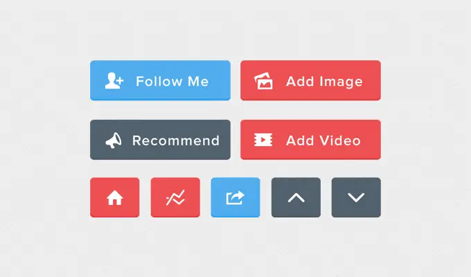 Flat Button Set Free PSD