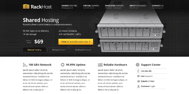 Rackhost Hosting WordPress Theme