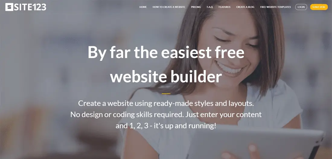 Free website builder for beginners - Site123