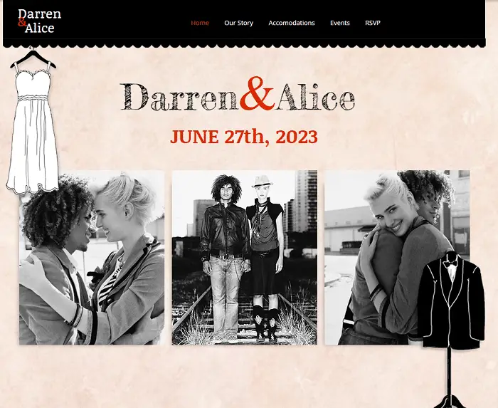 wedding announcement website template